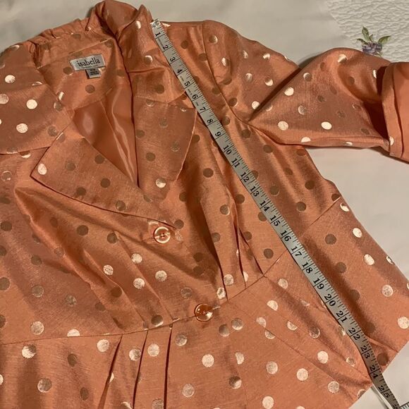Isabella size 14 W womens two piece suit peach/orange color & polkadot top - Picture 12 of 16